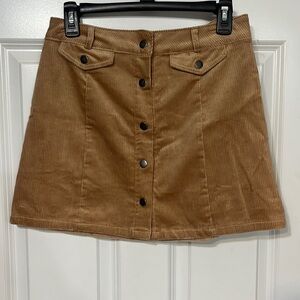 Button up corduroy skirt